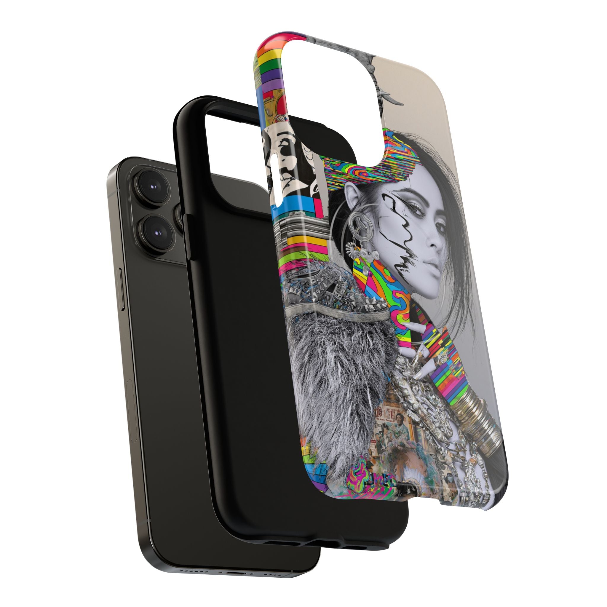 Phone Case - Colorful Glitch Portrait Tough Magnetic Case
