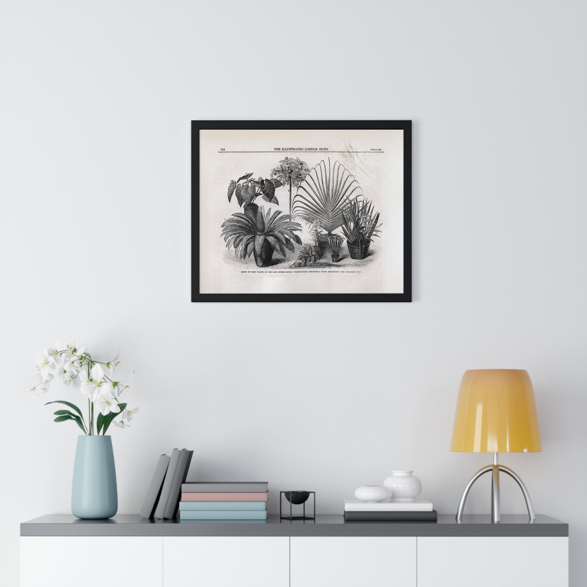Vintage Botanical Print Framed Poster — Antique Plant Illustration