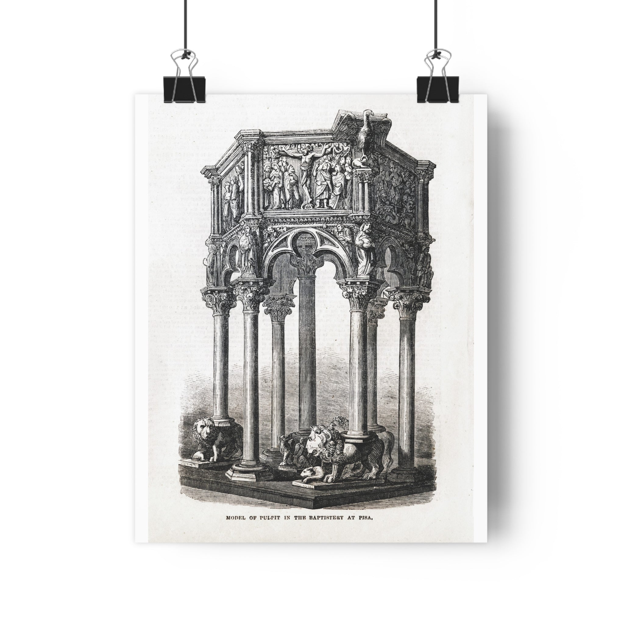 Antique Baptistery Illustration Poster — Vintage Architectural Print