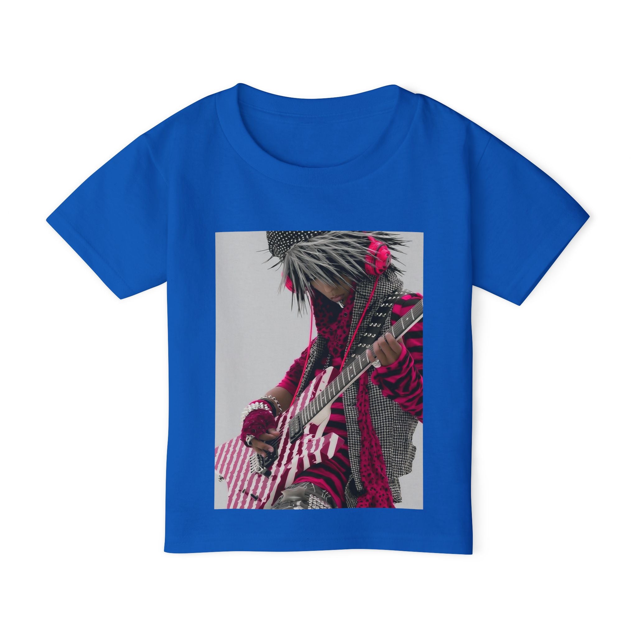 Toddler T‑Shirt — Pink Punk Guitar Kid Graphic Tee