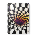A5 Spiral Notebook — Psychedelic Checkerboard Vortex Design