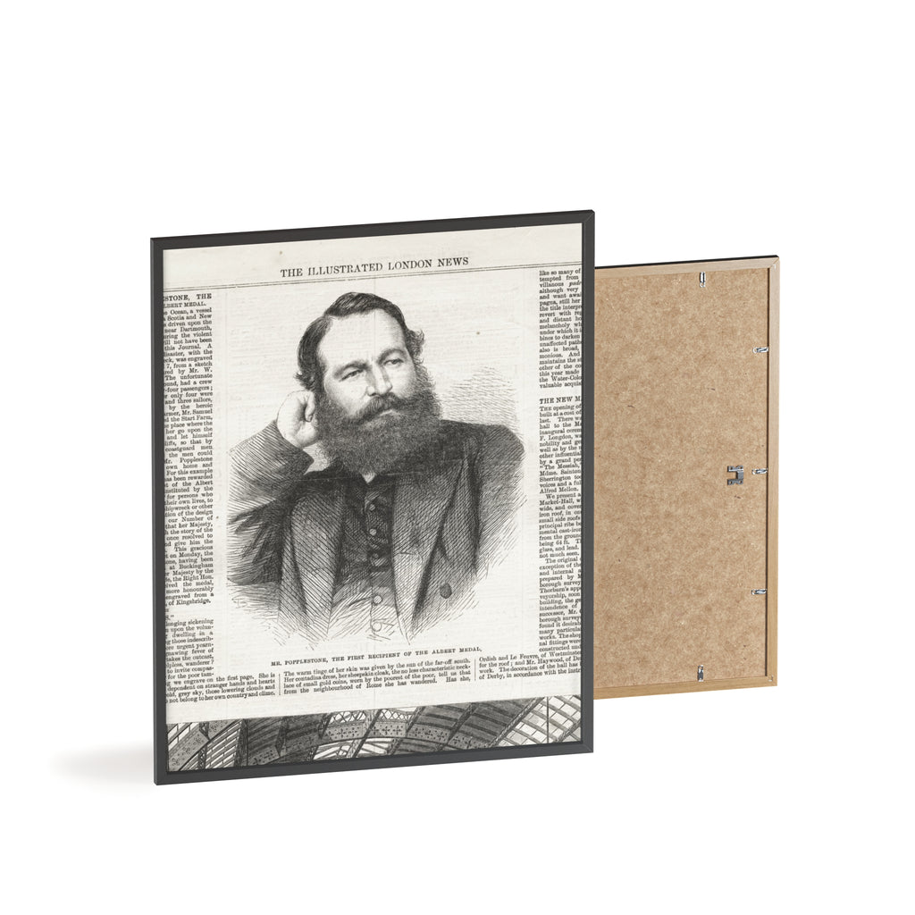 Mr. Popplestone, the first recipient of the Albert Medal. Vintage Illustrated London News Portrait Poster — Framed Wood Print