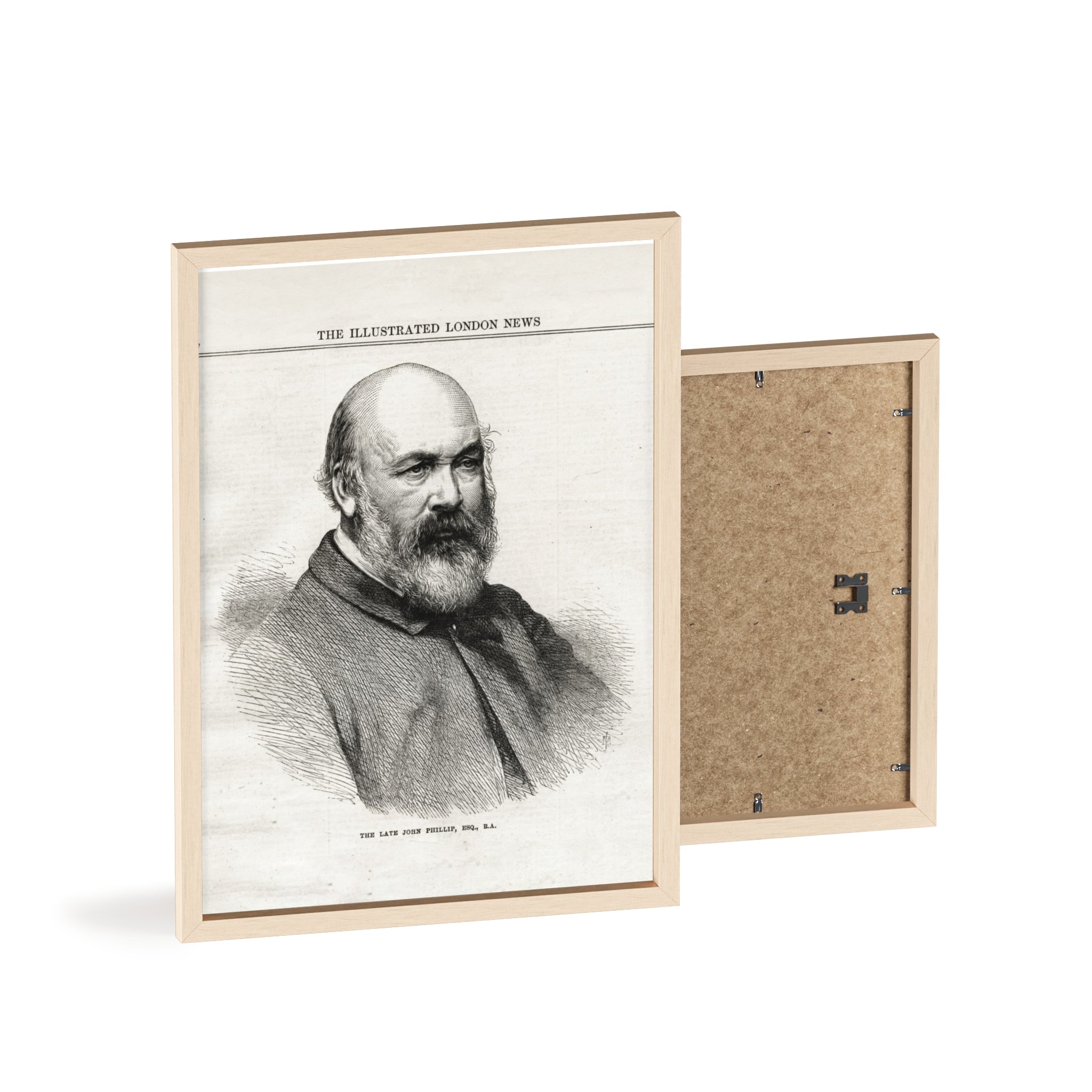 The Late John Phillip, Esq. Framed Vintage Portrait Print — Illustrated London News Gentleman Poster