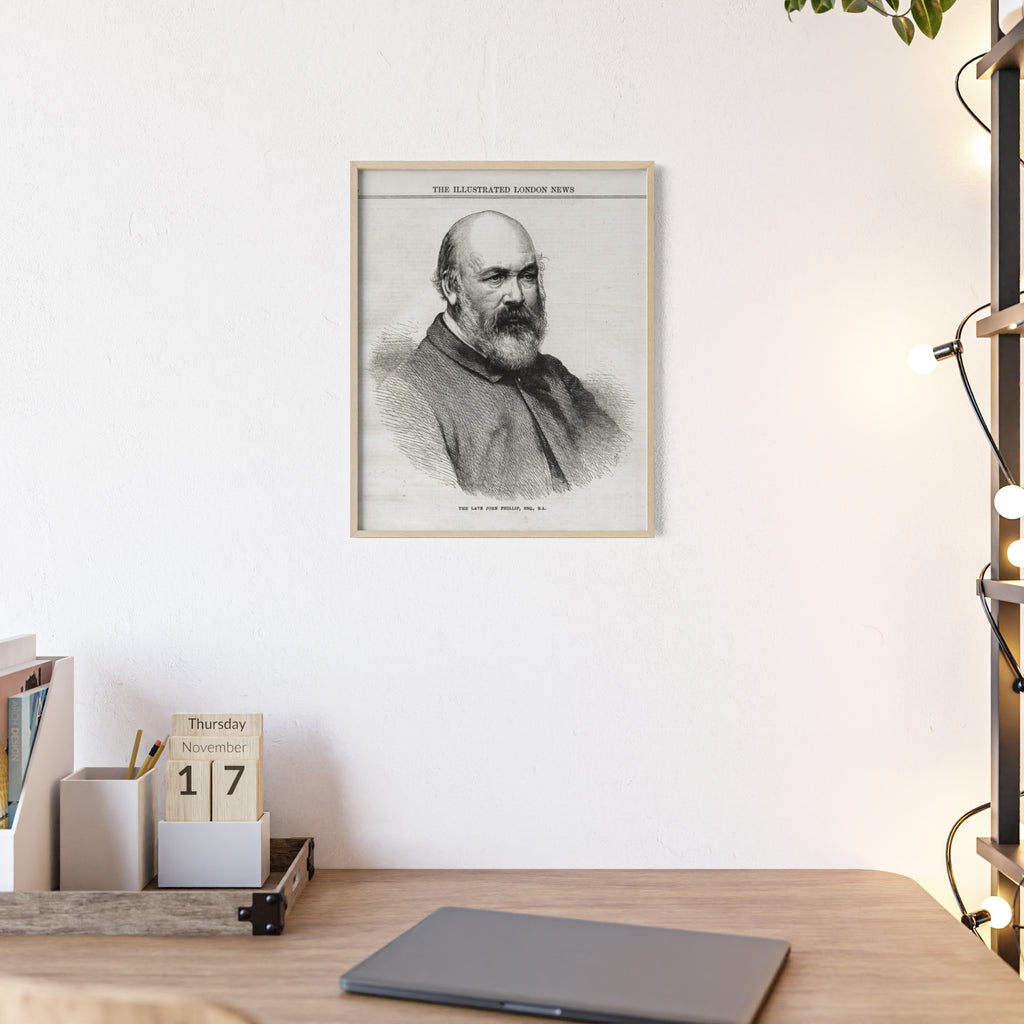 The Late John Phillip, Esq. Framed Vintage Portrait Print — Illustrated London News Gentleman Poster