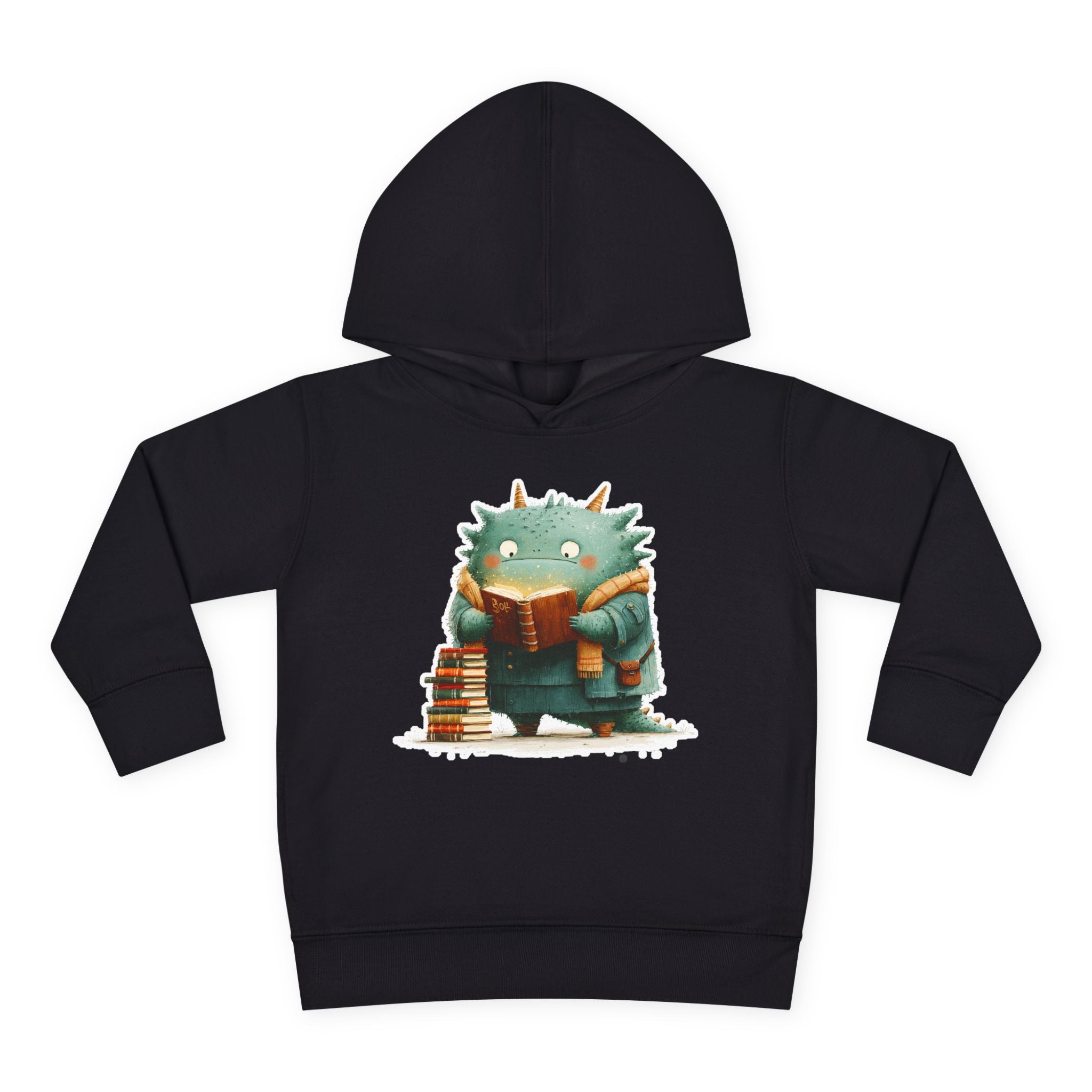 Toddler Hoodie — Cute Reading Monster Graphic Pullover