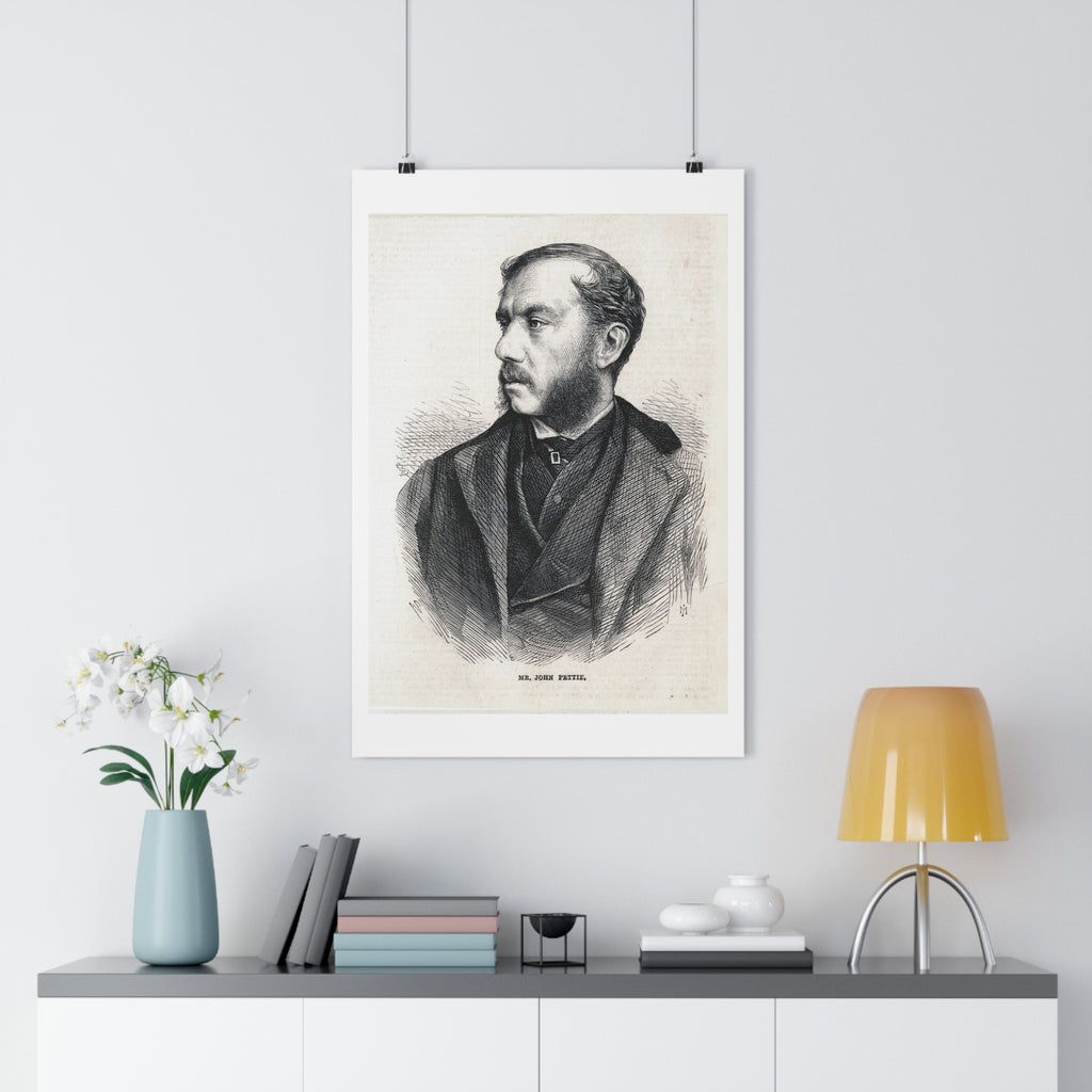 Vintage Portrait Poster — Antique Engraving Wall Art of 19th Century Gentleman
