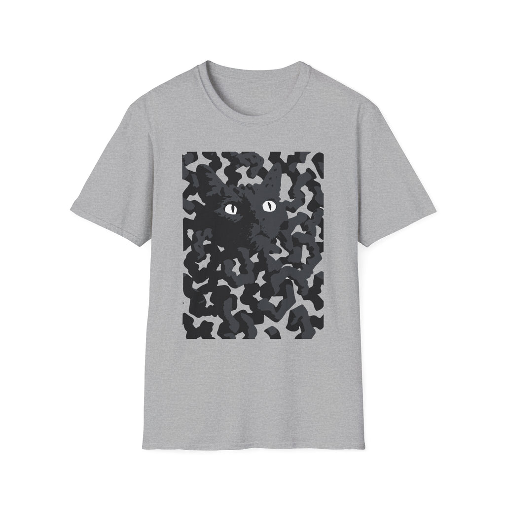 Black Cat Camouflage Graphic T‑Shirt