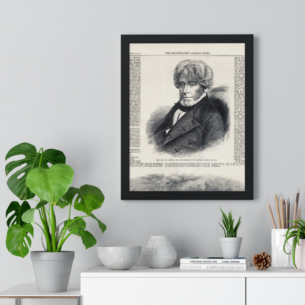 Vintage Illustrated Portrait Poster — Framed Victorian Newspaper Art