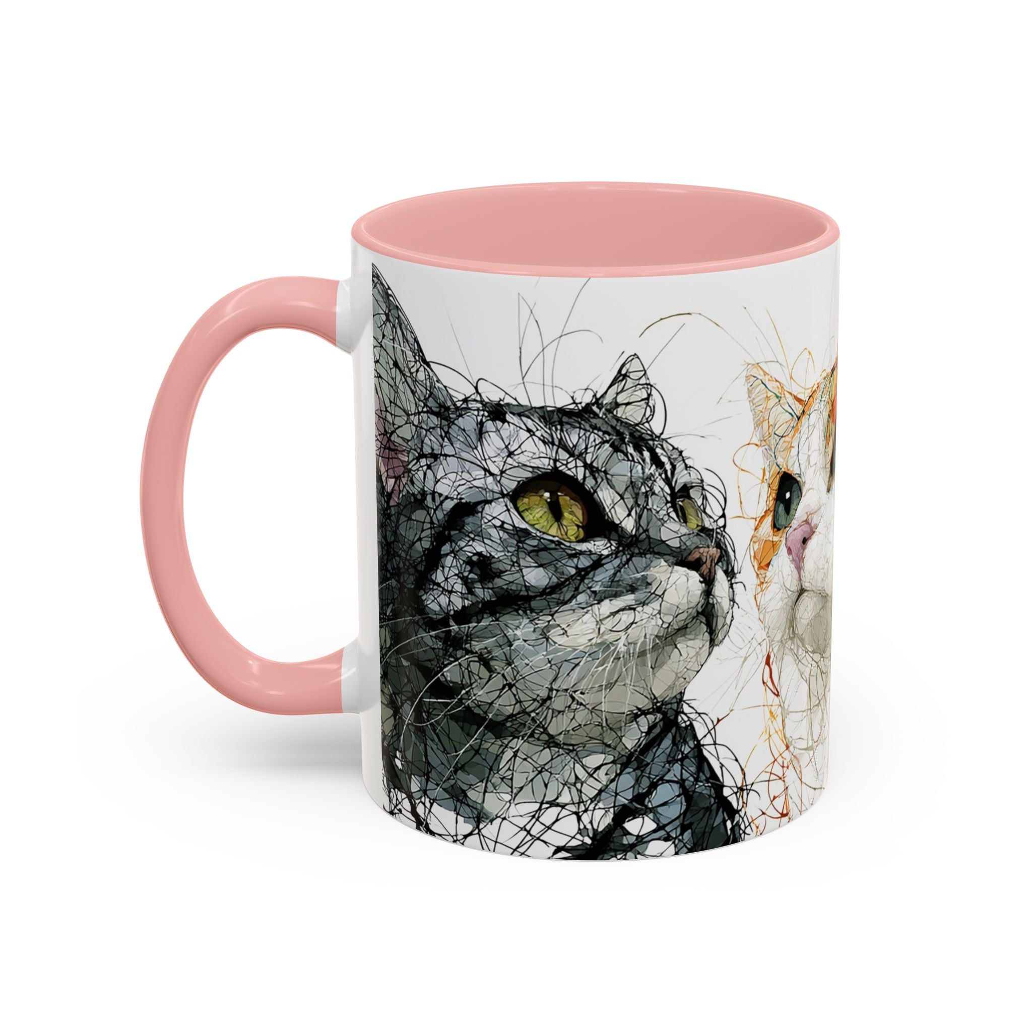 Artistic Orange Tabby Cat Accent Coffee Mug — 11/15oz