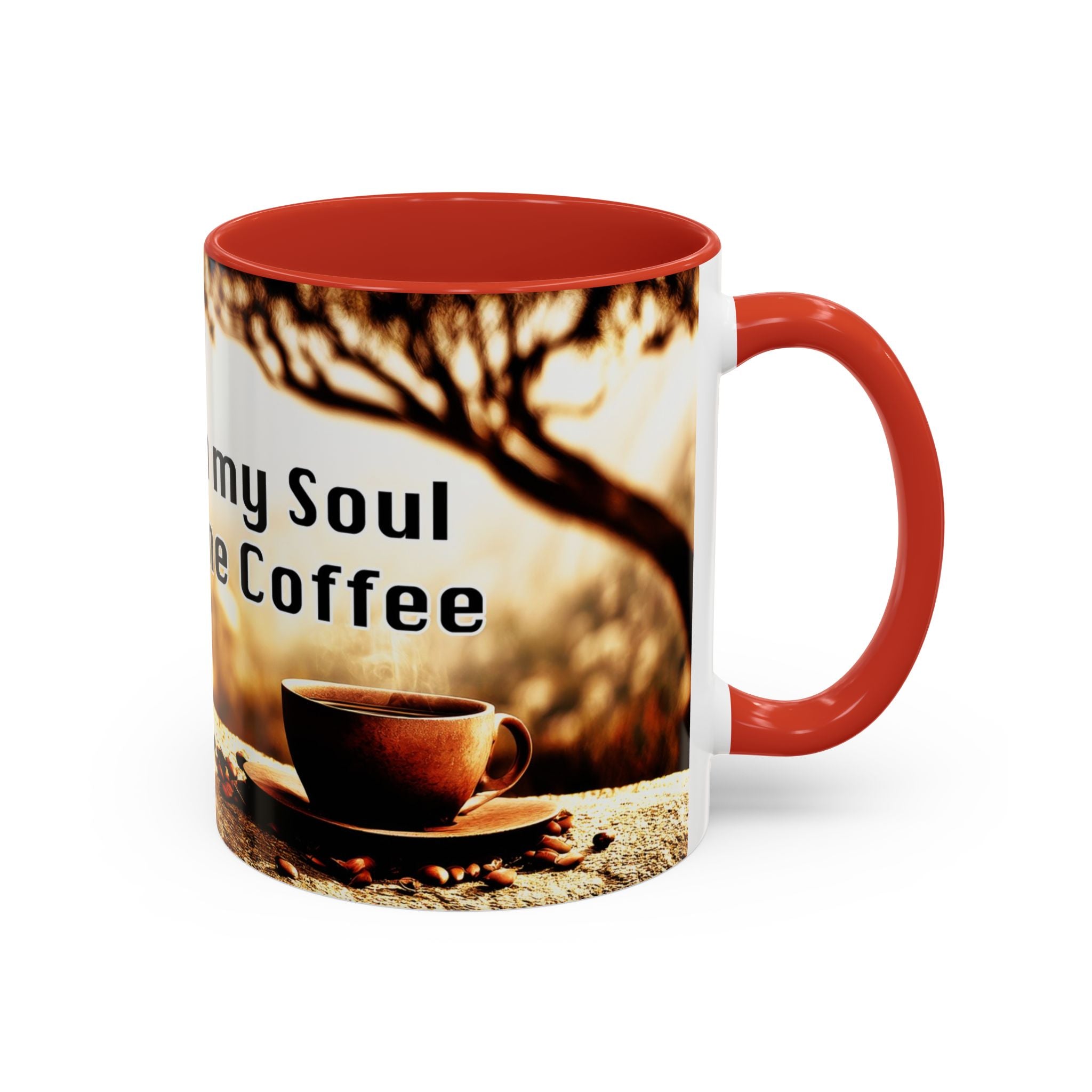 Coffee Mug — “No Chains on My Soul, Just Need Some Coffee” Accent Ceramic Mug (11/15 oz)