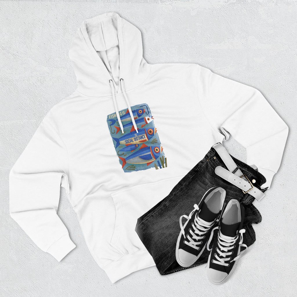 Retro Surfboard Graphic Hoodie — Three-Panel Fleece Pullover