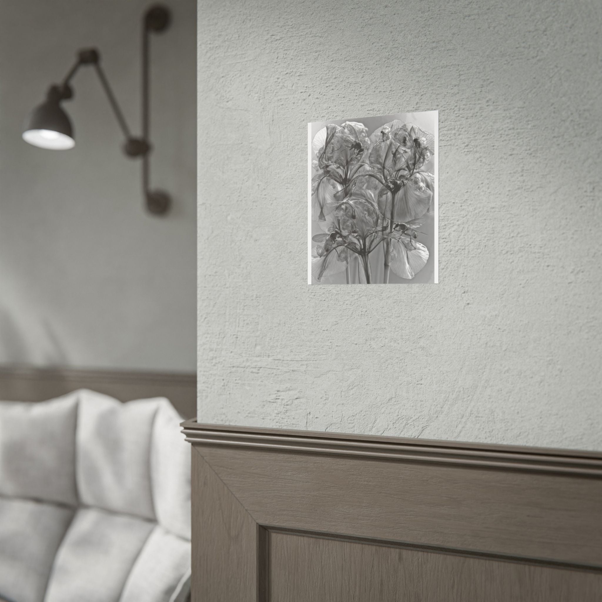 Rolled Poster — Monochrome X-Ray Floral Art Print