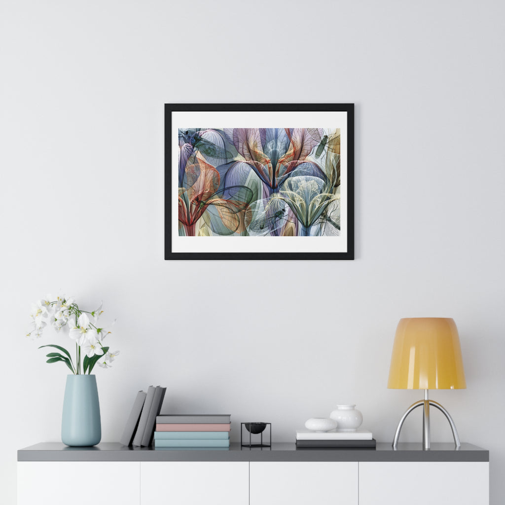 Framed Floral Art Print — Abstract Translucent Lily Poster