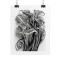 Rolled Poster — Black & White Floral Botanical Art Print