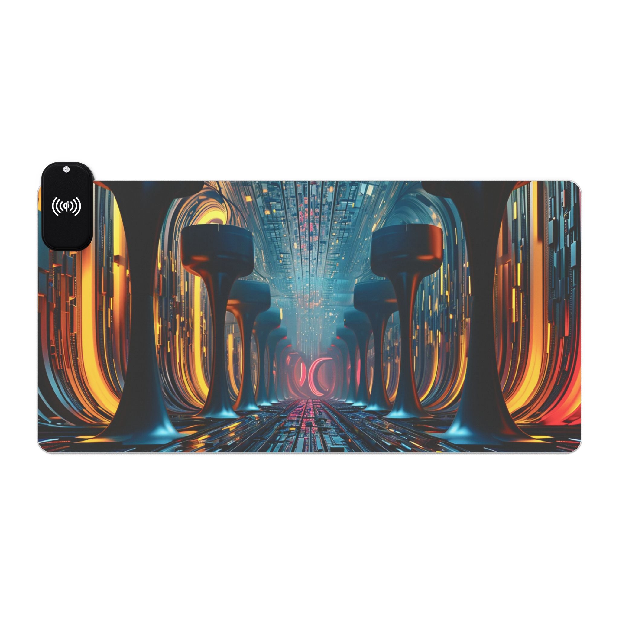 LED Wireless Charging Gaming Mouse Pad — Futuristic Neon Desk Mat