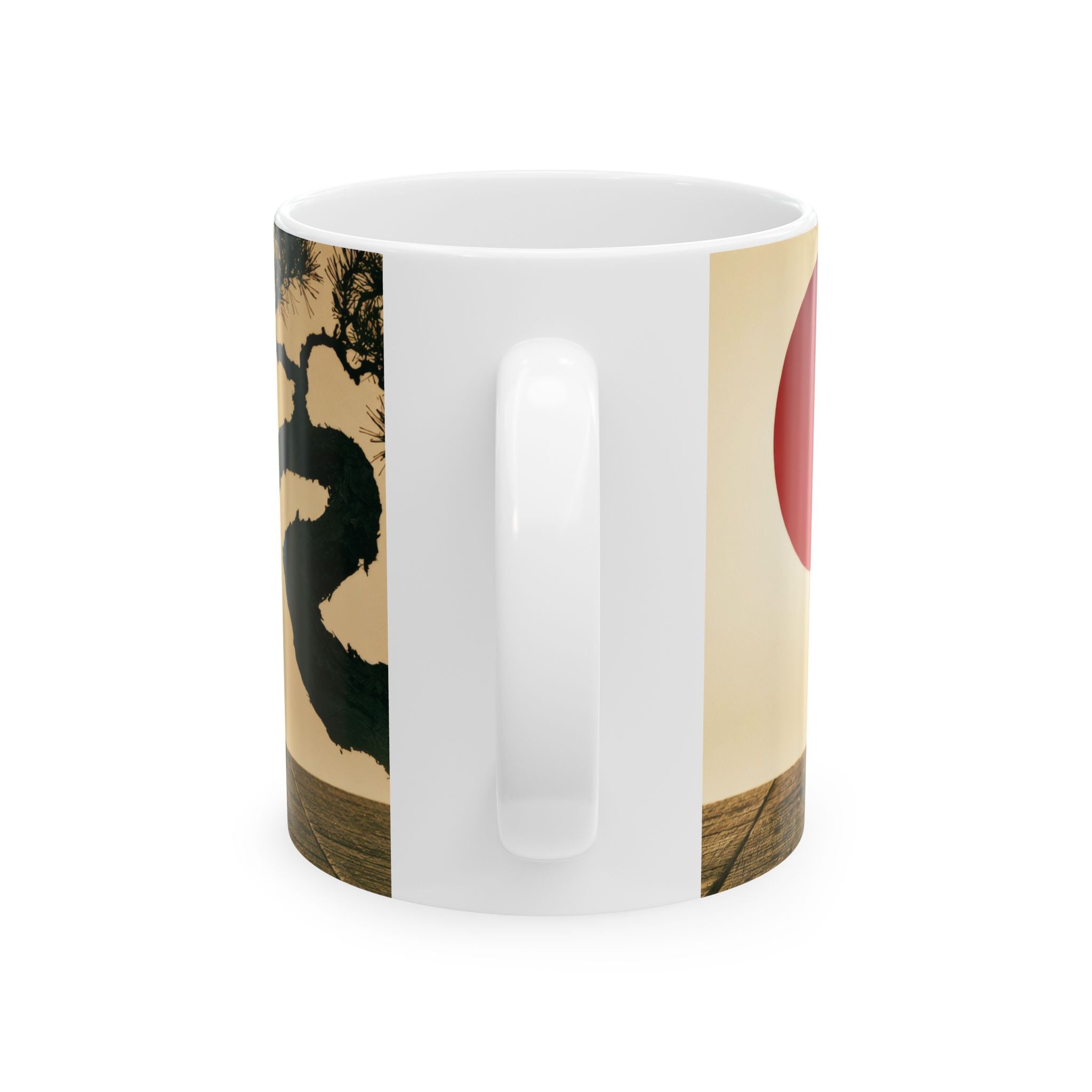 Zen Coffee Mug — Bonsai Tree & Rising Steam Ceramic Cup (11oz, 15oz)