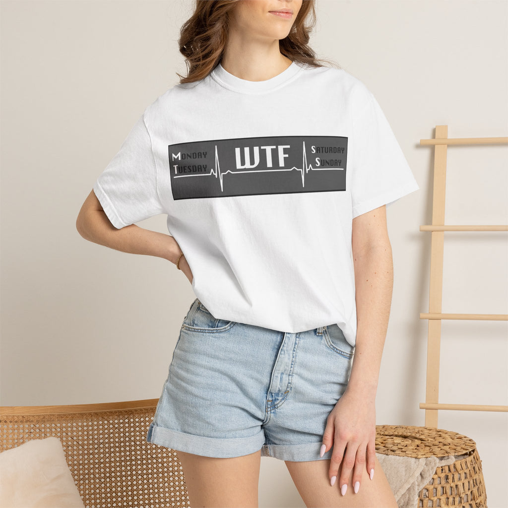 WTF Weekend Vibes T-Shirt — Funny Monday To Sunday ECG Graphic Tee