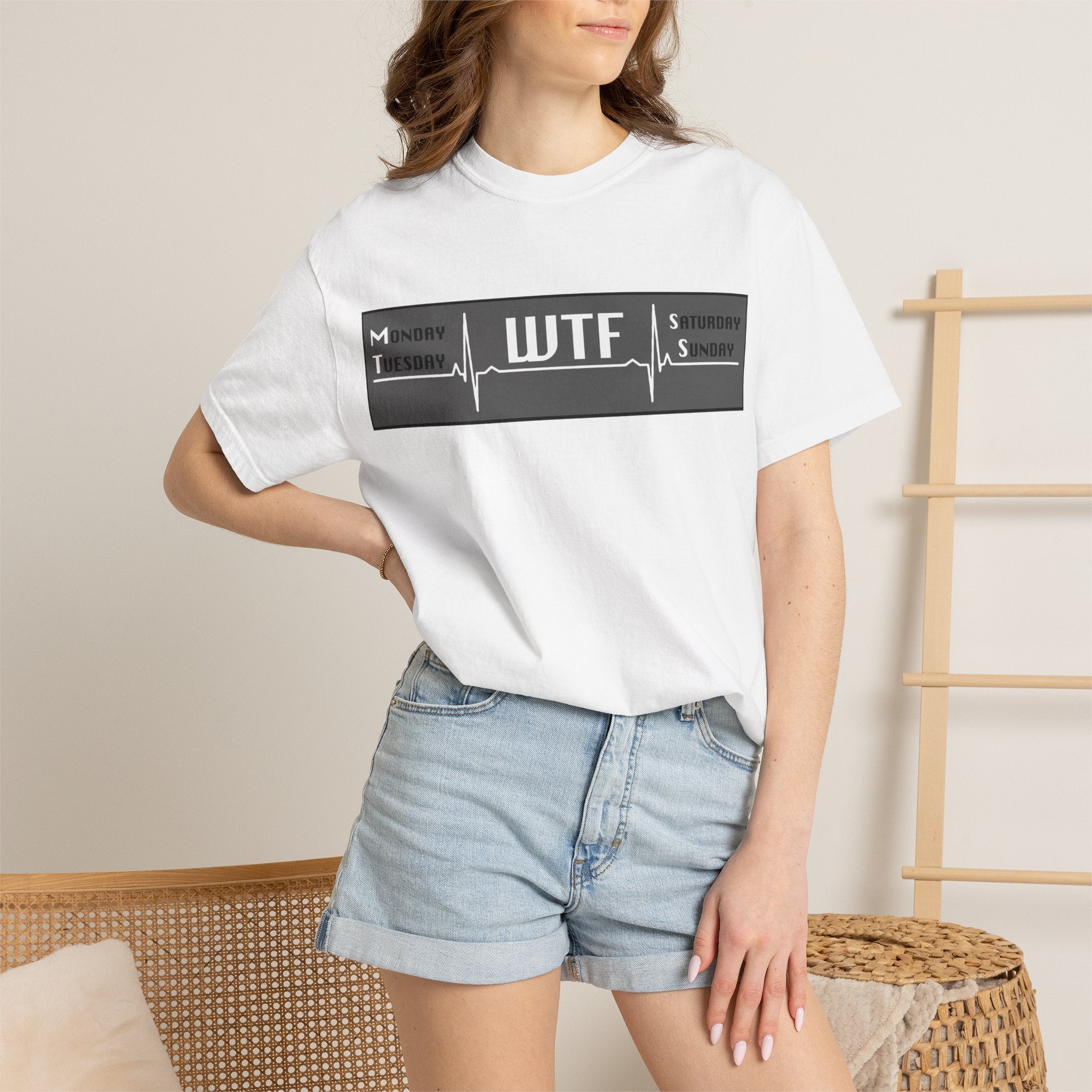 WTF Weekend Vibes T-Shirt — Funny Monday To Sunday ECG Graphic Tee