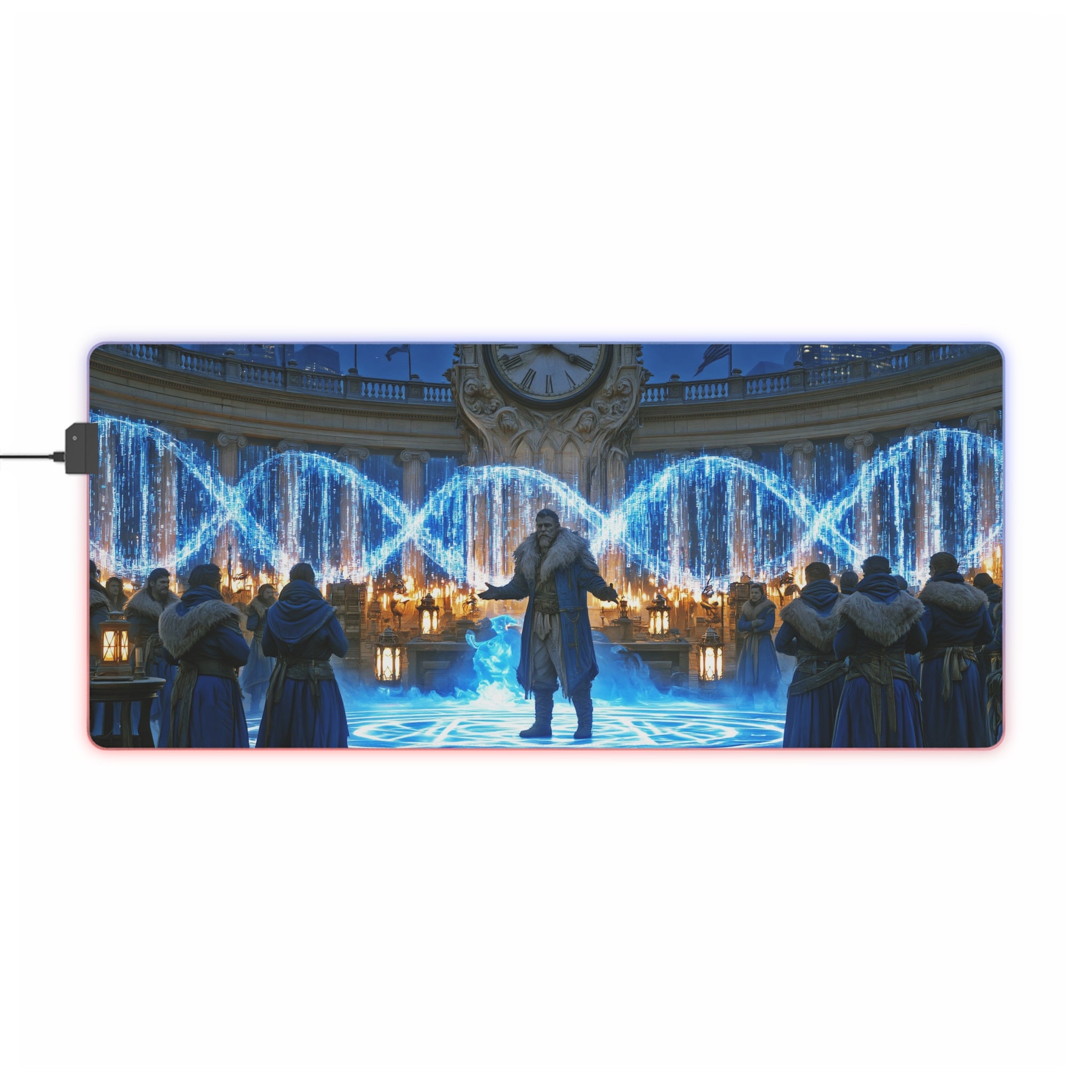 LED Gaming Mouse Pad — Arcane Sorcerer Fountain RGB Desk Mat