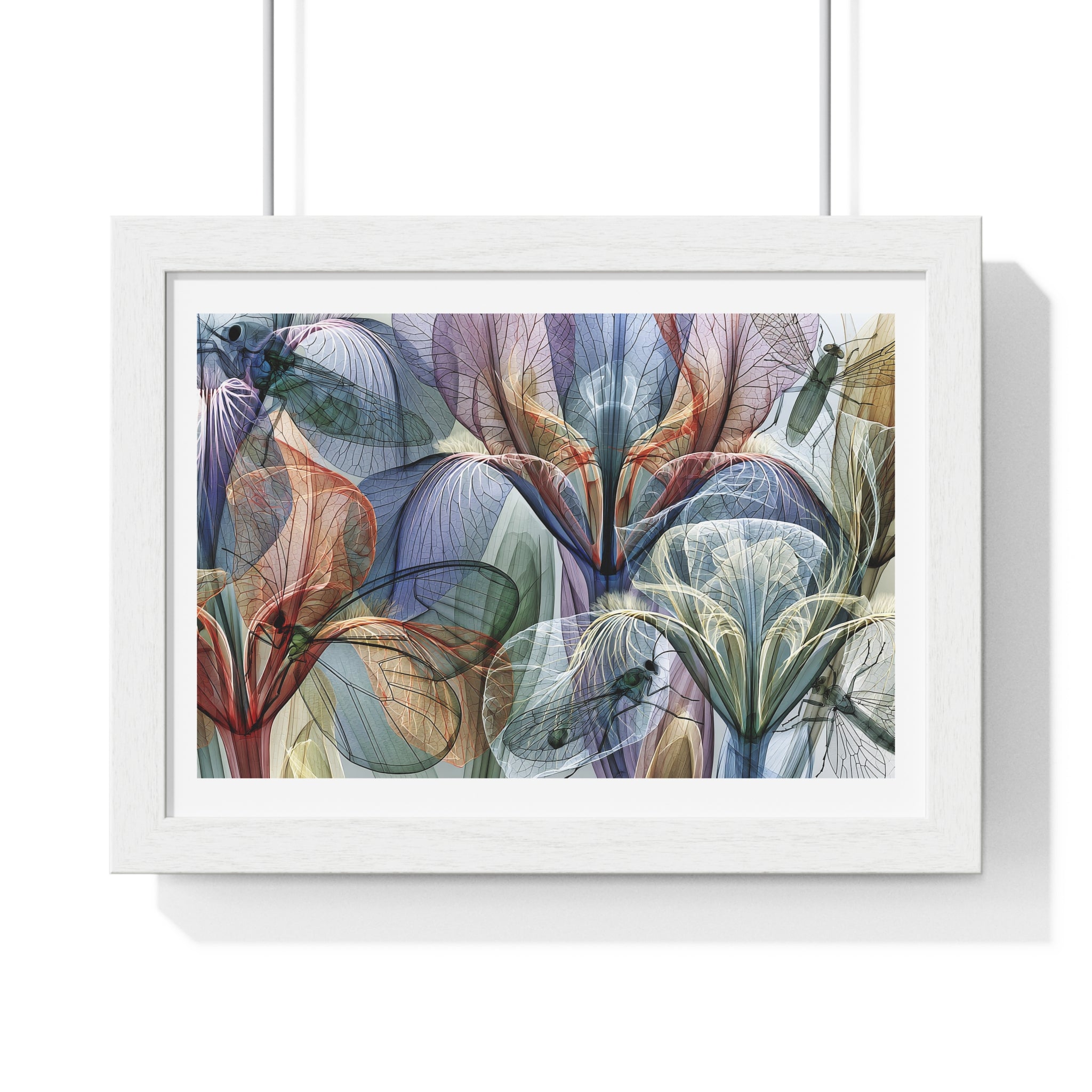 Framed Floral Art Print — Abstract Translucent Lily Poster