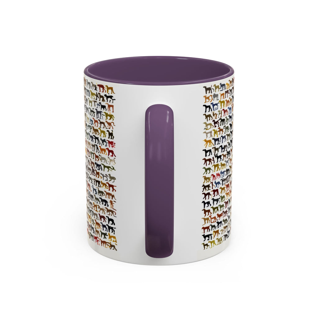 Horse Pattern Accent Coffee Mug — Colorful Mini Horses Design (11/15 oz)