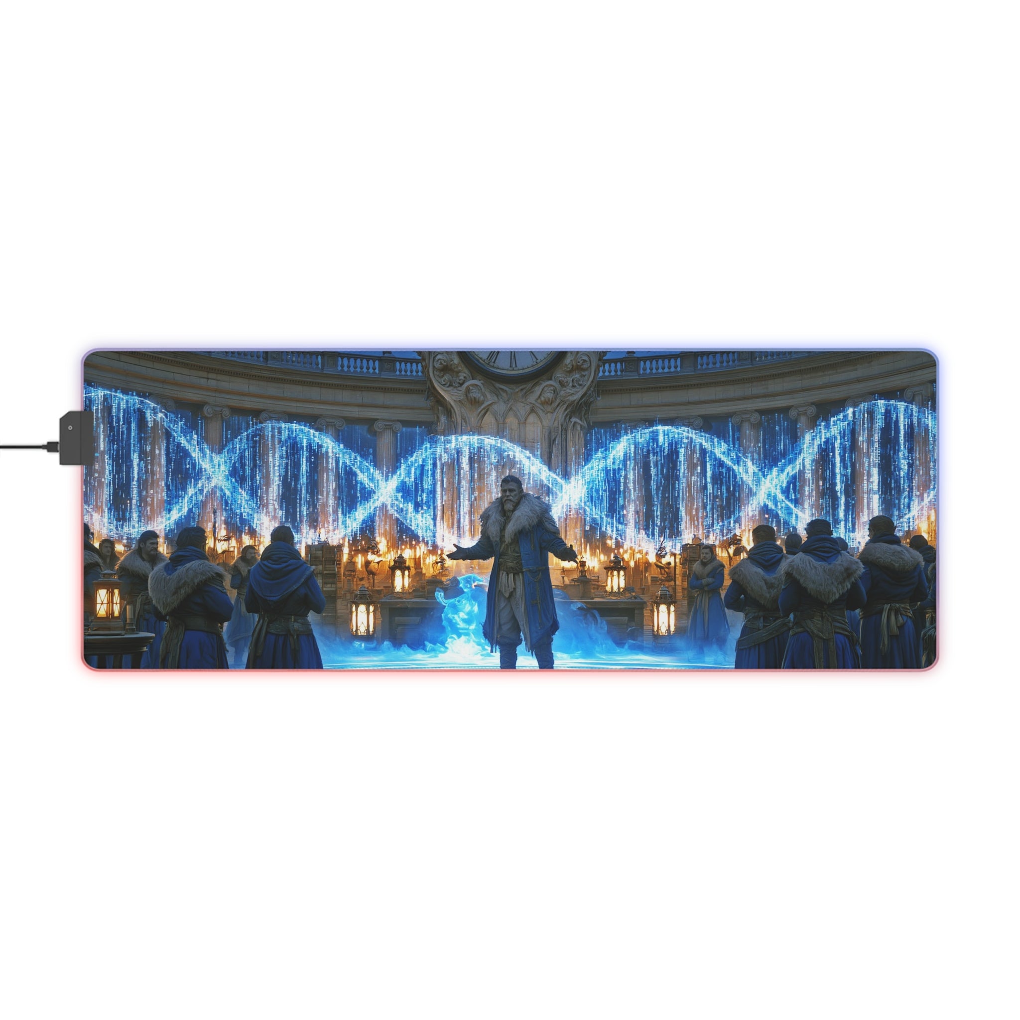LED Gaming Mouse Pad — Arcane Sorcerer Fountain RGB Desk Mat