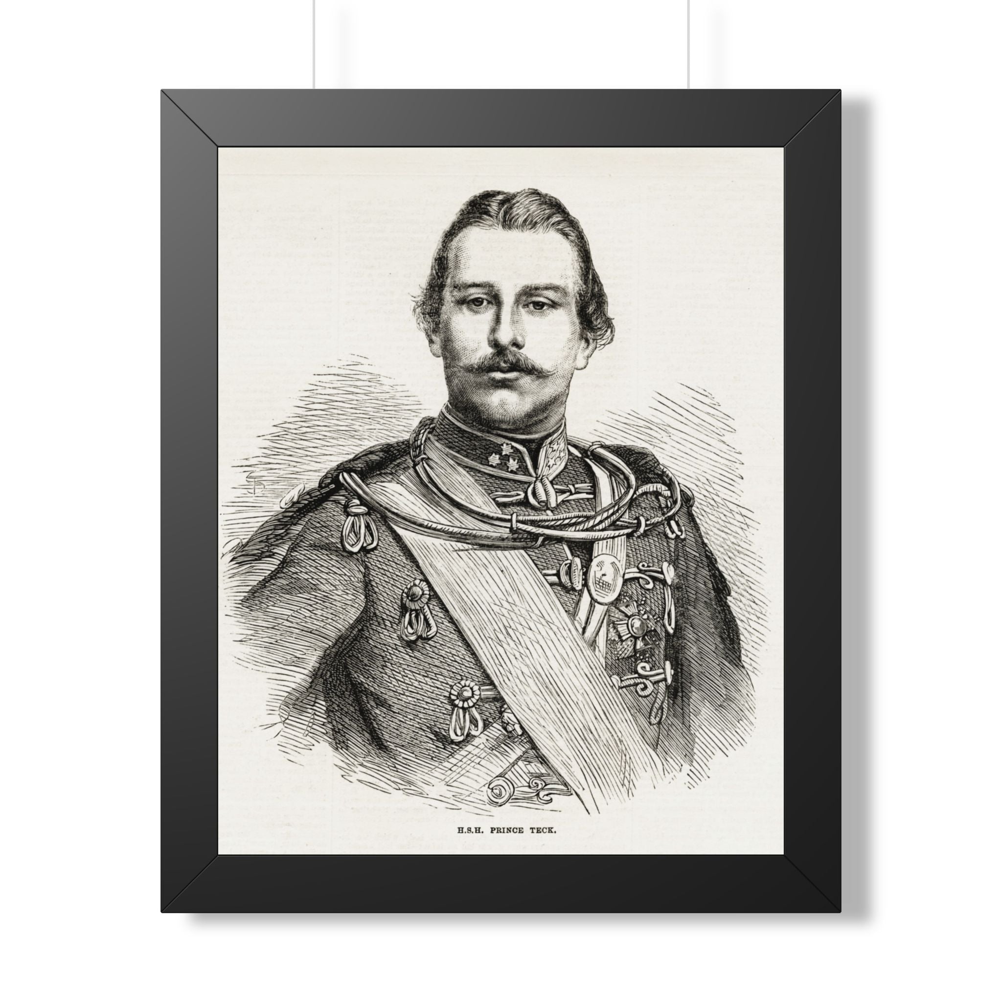 Framed Poster — Vintage 19th-Century Military Portrait Print