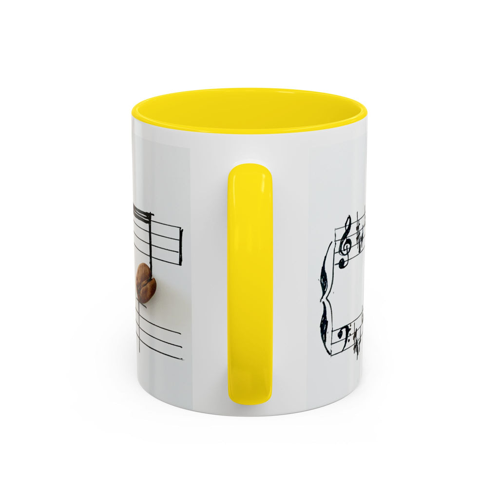 Coffee Lover Music Mug — "Love Coffee" Musical Notes Accent Mug (11/15 oz)