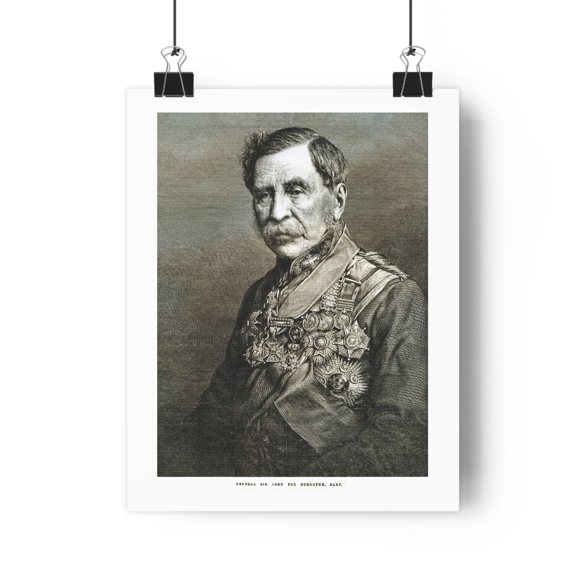 Vintage Military Portrait Poster — Antique Officer Illustration Wall Art