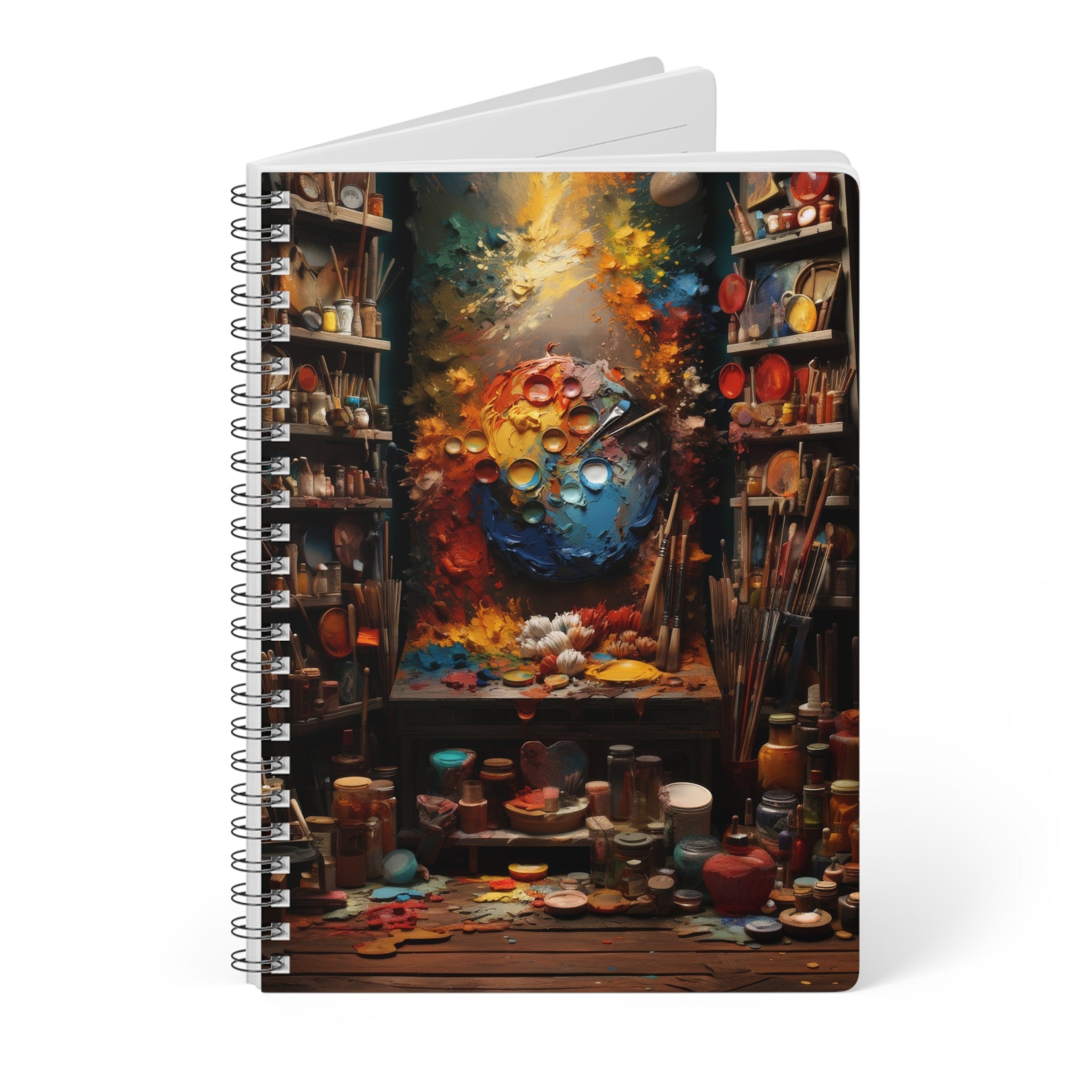 Artist Palette Wirobound A5 Notebook — Spiral-Bound Sketch & Lined Journal for Painters