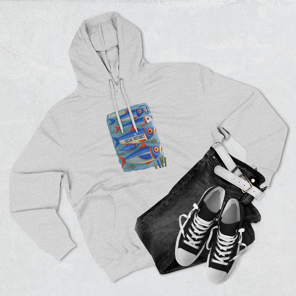 Retro Surfboard Graphic Hoodie — Three-Panel Fleece Pullover