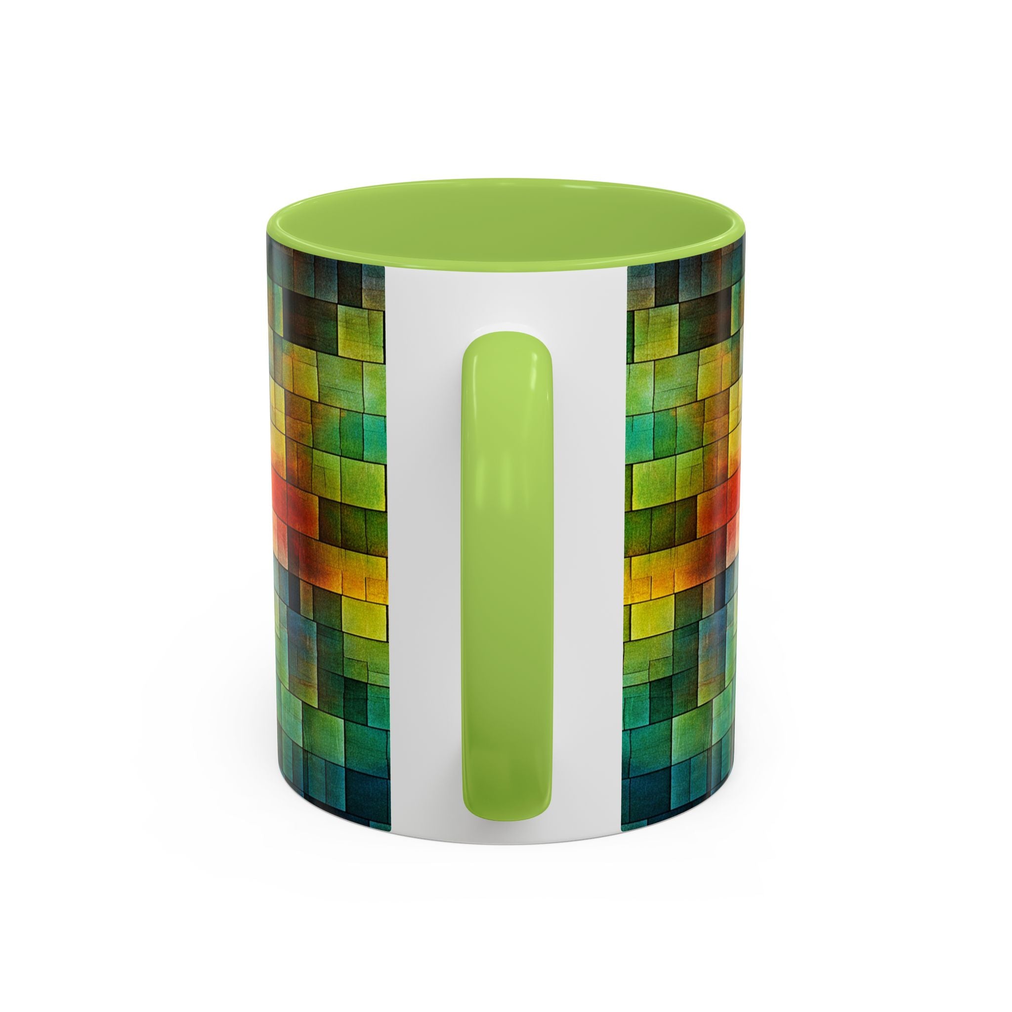 Colorful Mosaic Accent Coffee Mug - Vibrant Geometric Pattern (11/15 oz)