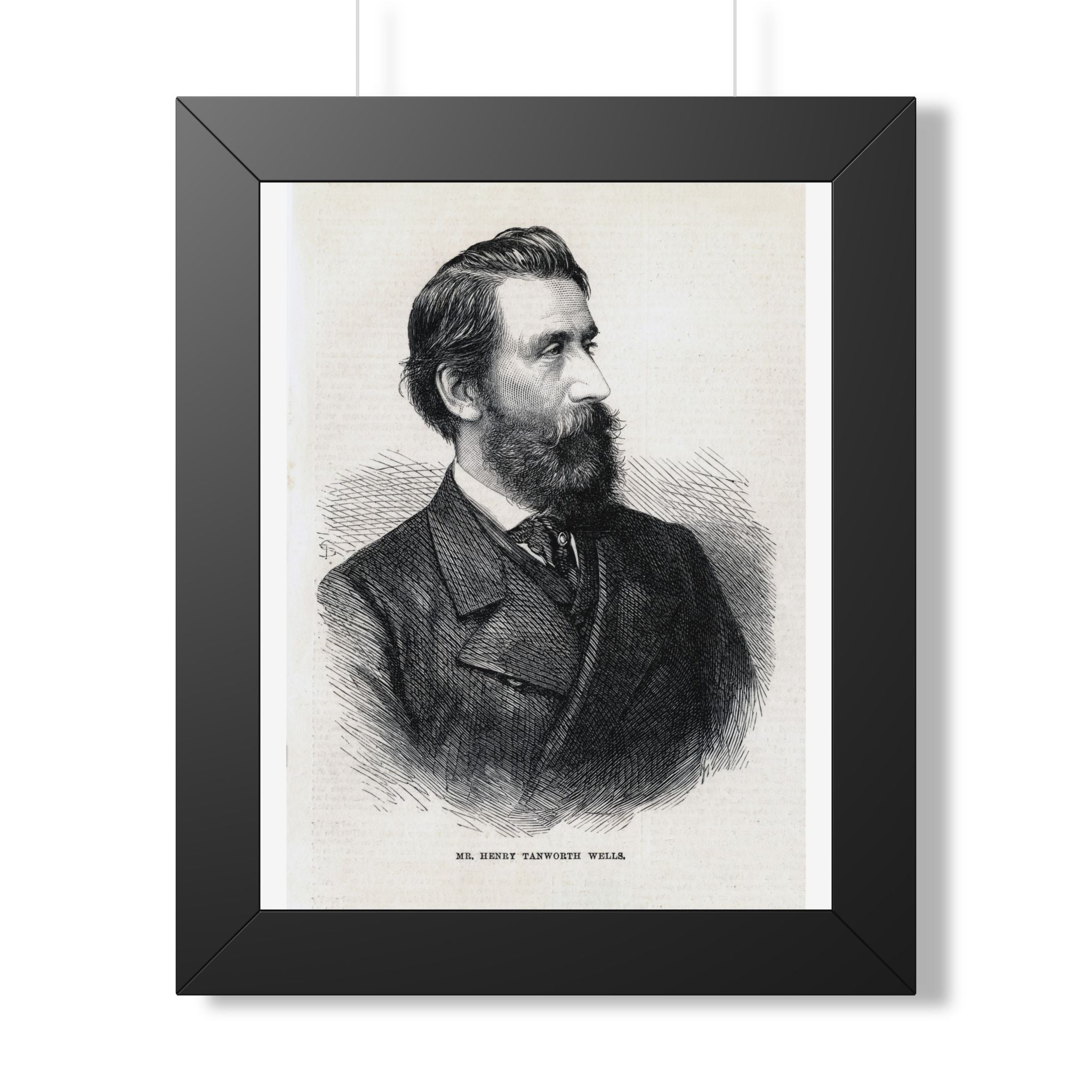 Framed Poster — Vintage 19th-Century Gentleman Portrait, Classic Black & White Wall Art