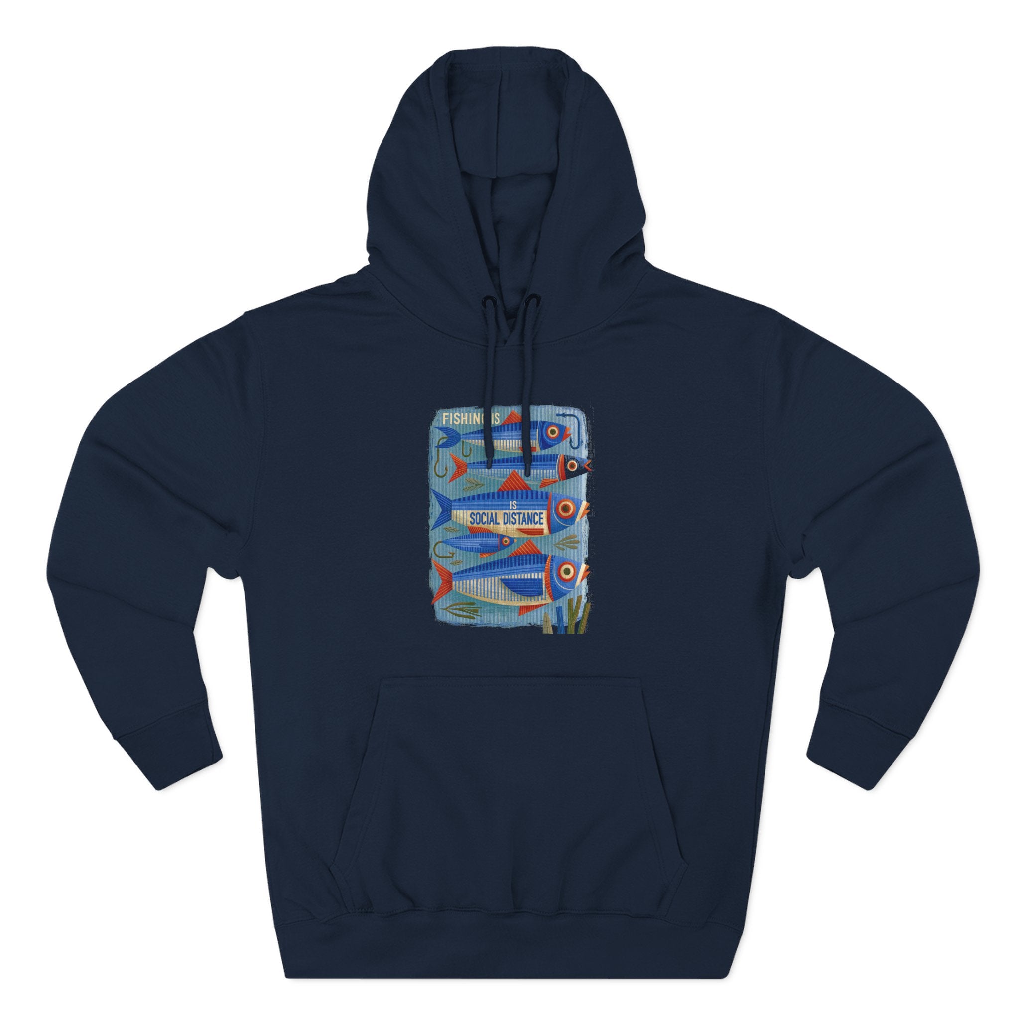 Retro Surfboard Graphic Hoodie — Three-Panel Fleece Pullover
