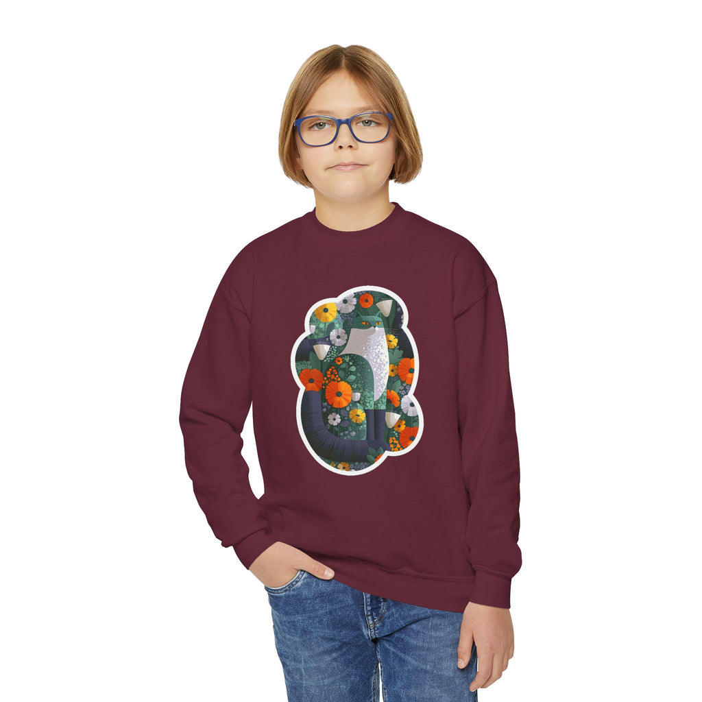 Youth Sweatshirt — Floral Number 8 Crewneck