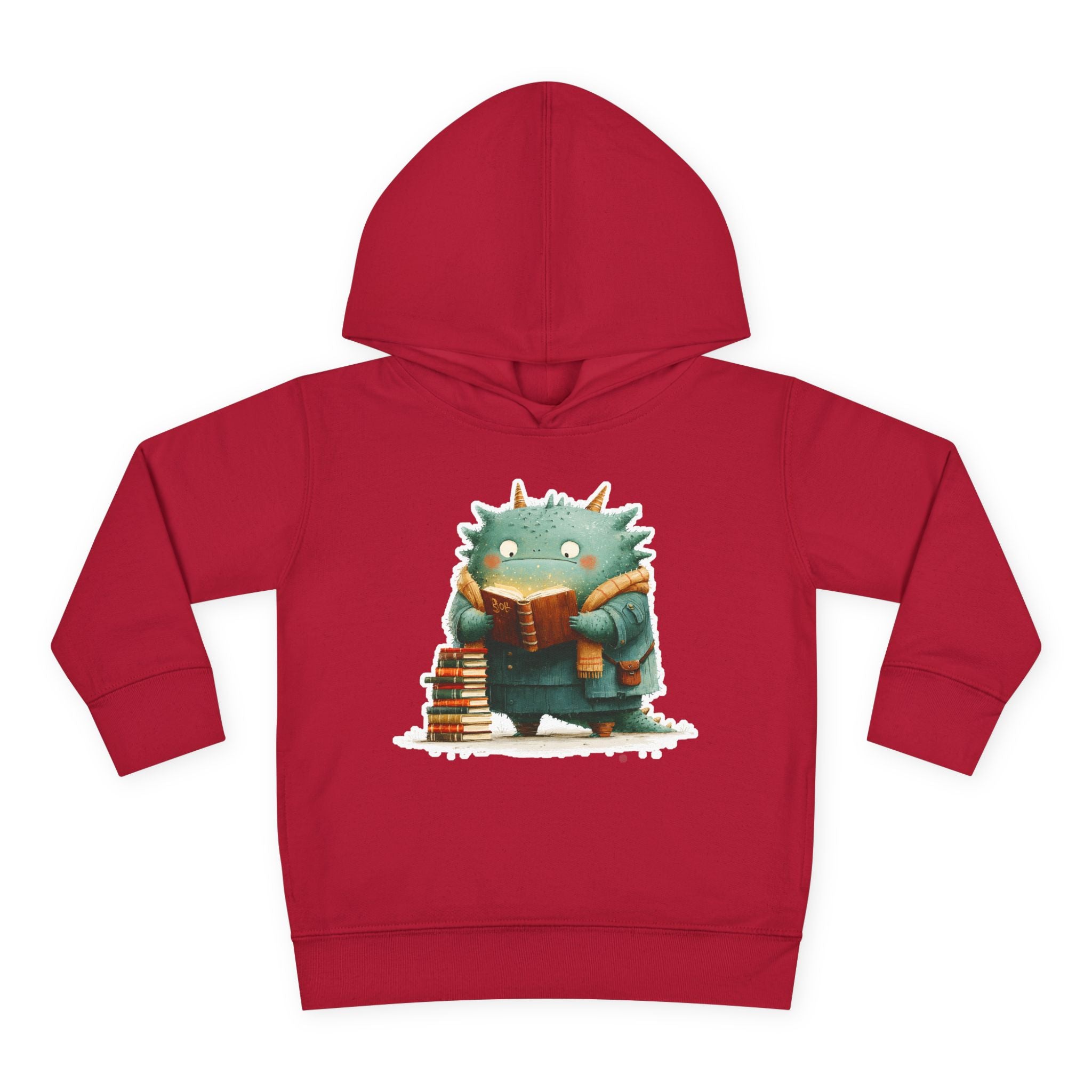 Toddler Hoodie — Cute Reading Monster Graphic Pullover