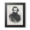 Framed Poster — Vintage 1800s Engraved Portrait Print