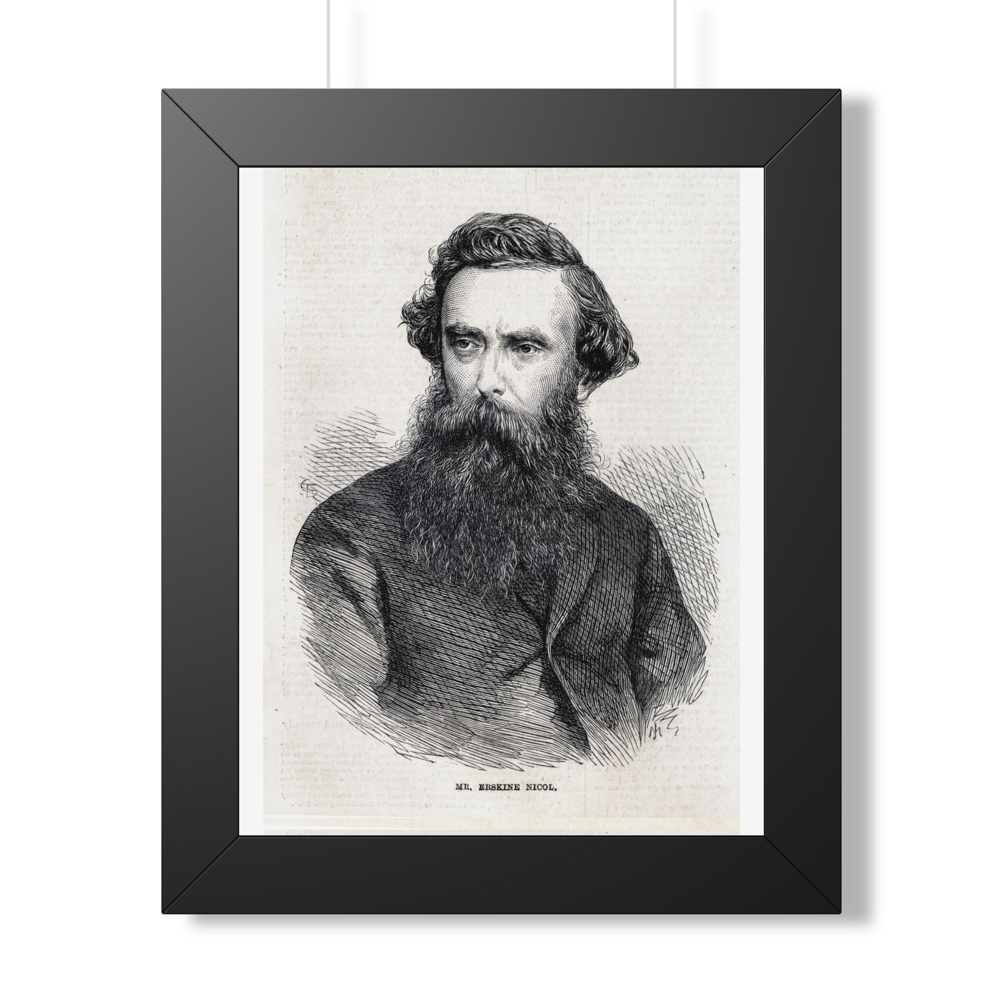 Framed Poster — Vintage 1800s Engraved Portrait Print