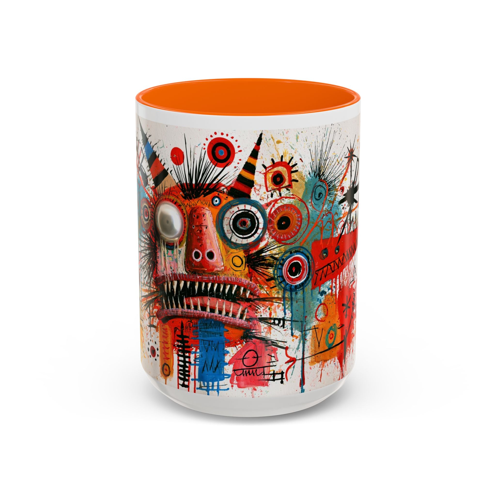 Abstract Monster Art Coffee Mug — Colorful Graffiti-Style Accent Mug (11/15oz)