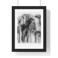 Abstract Smoke Floral Poster — Black & White Vertical Framed Art Print