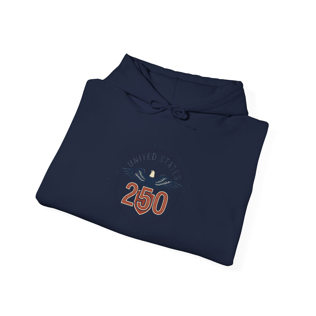 250 Years Patriotic Seal Hoodie | 4th of July Anniversary, USA Bicentennial Style