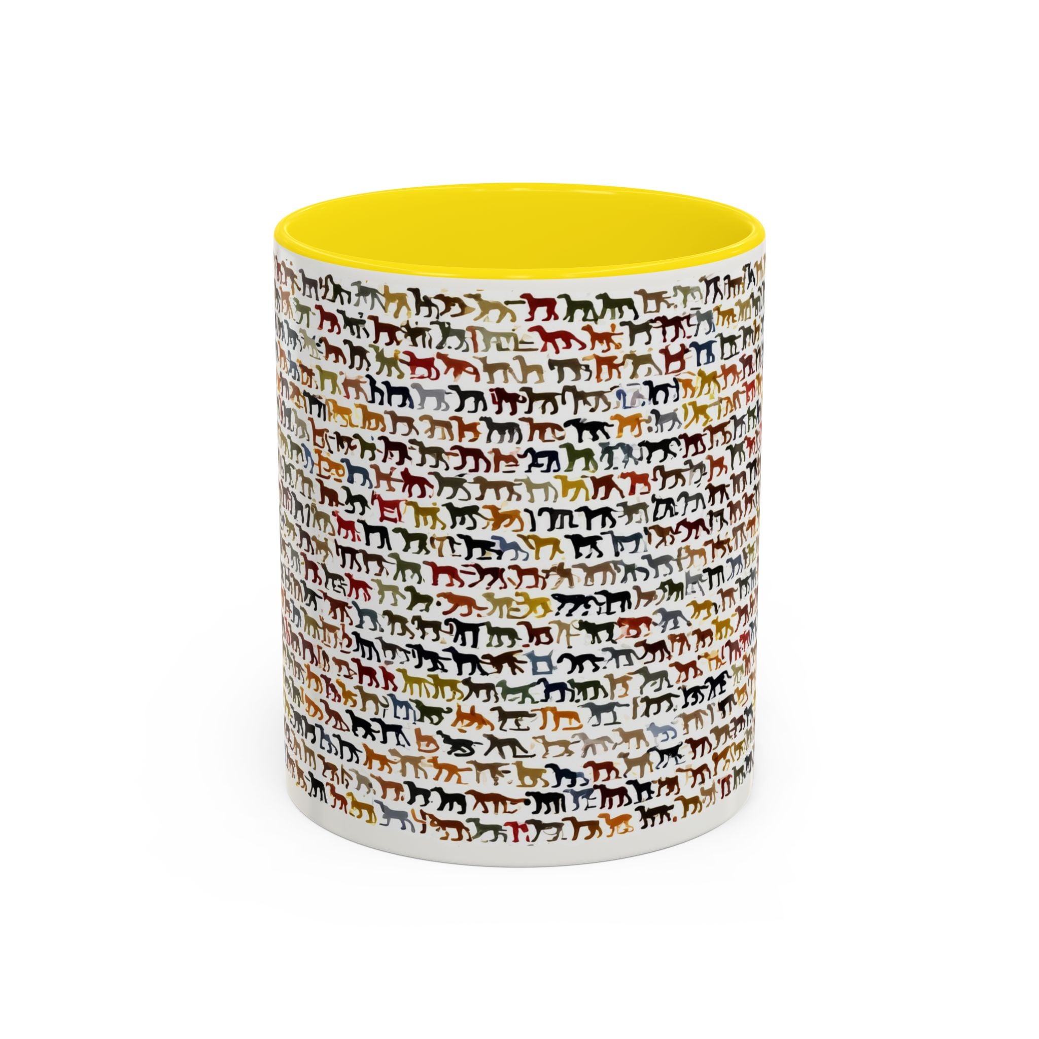 Horse Pattern Accent Coffee Mug — Colorful Mini Horses Design (11/15 oz)