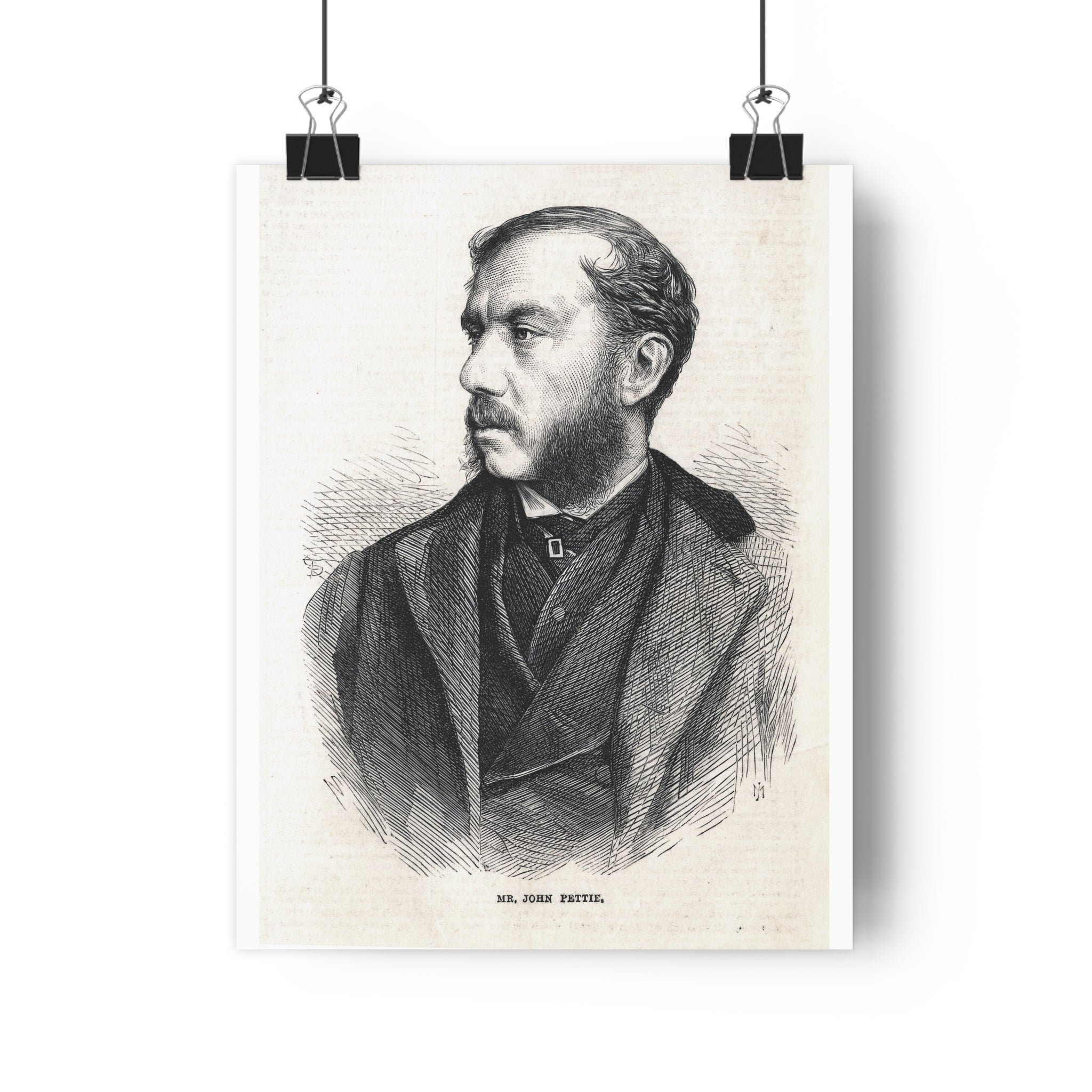 Vintage Portrait Poster — Antique Engraving Wall Art of 19th Century Gentleman