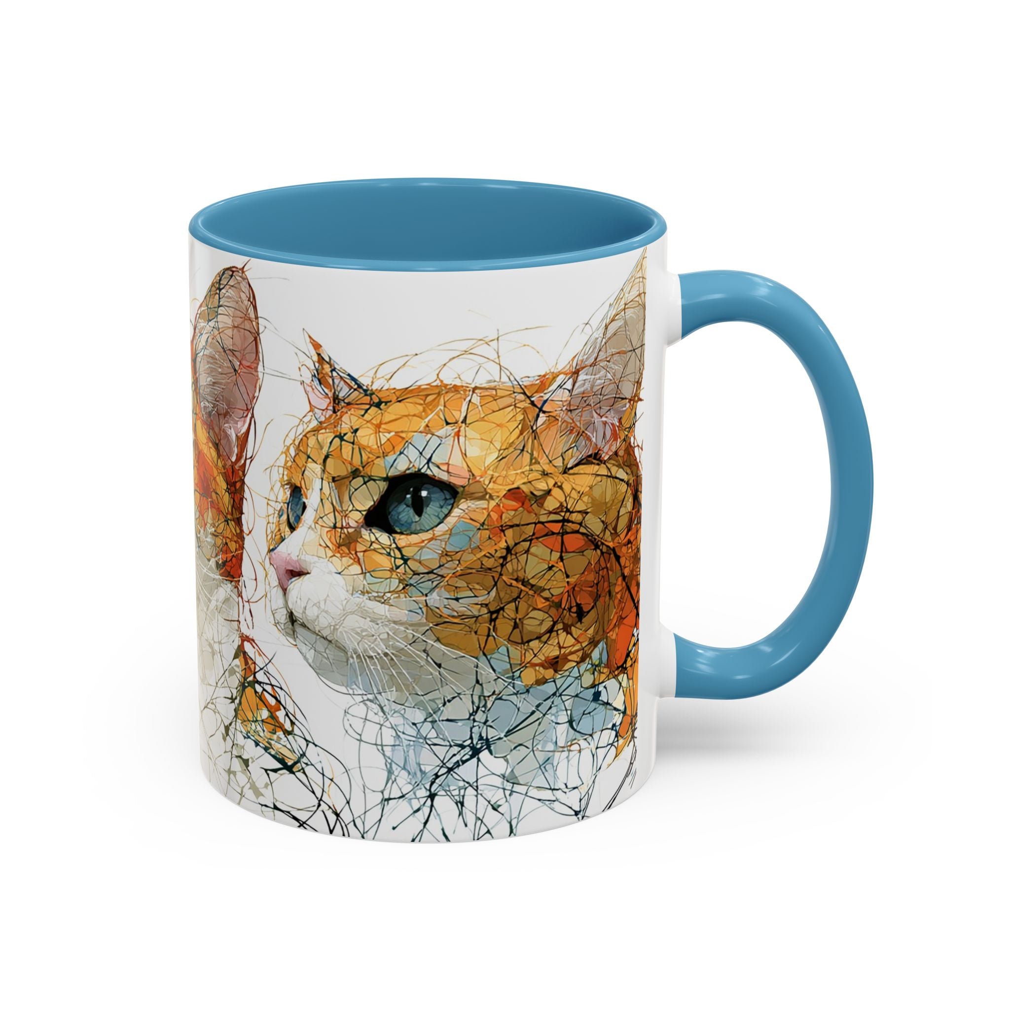 Artistic Orange Tabby Cat Accent Coffee Mug — 11/15oz