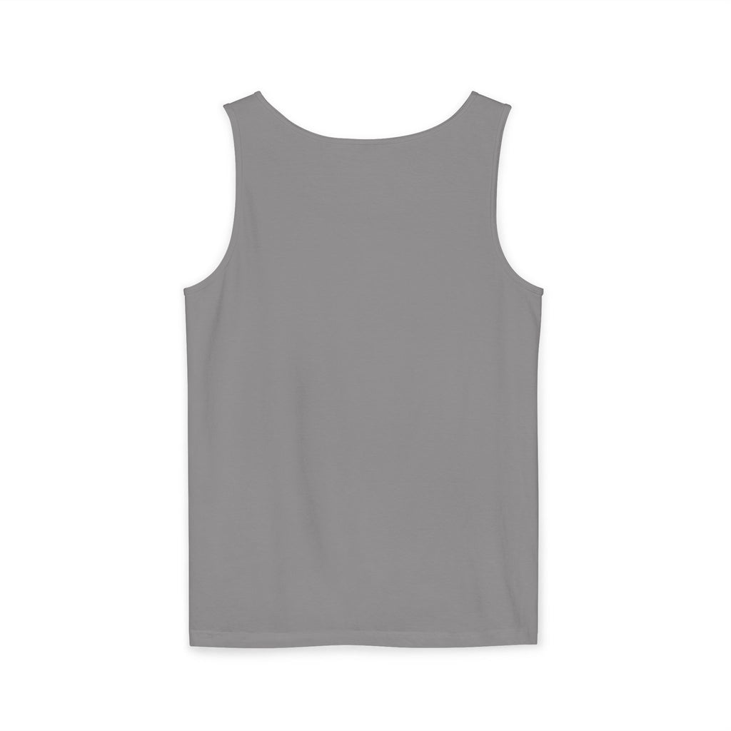 Spiral Text Art Tank Top — Monochrome Optical Typography Tee