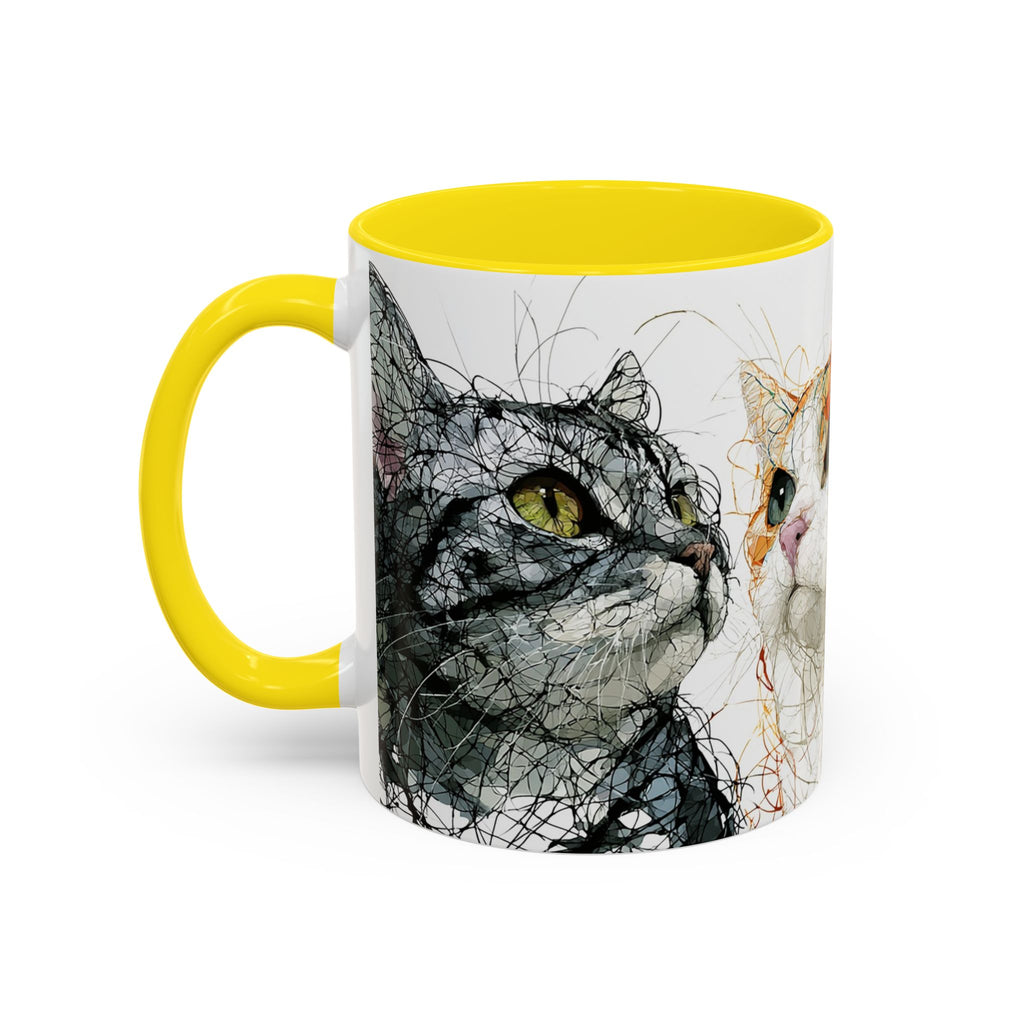 Artistic Orange Tabby Cat Accent Coffee Mug — 11/15oz