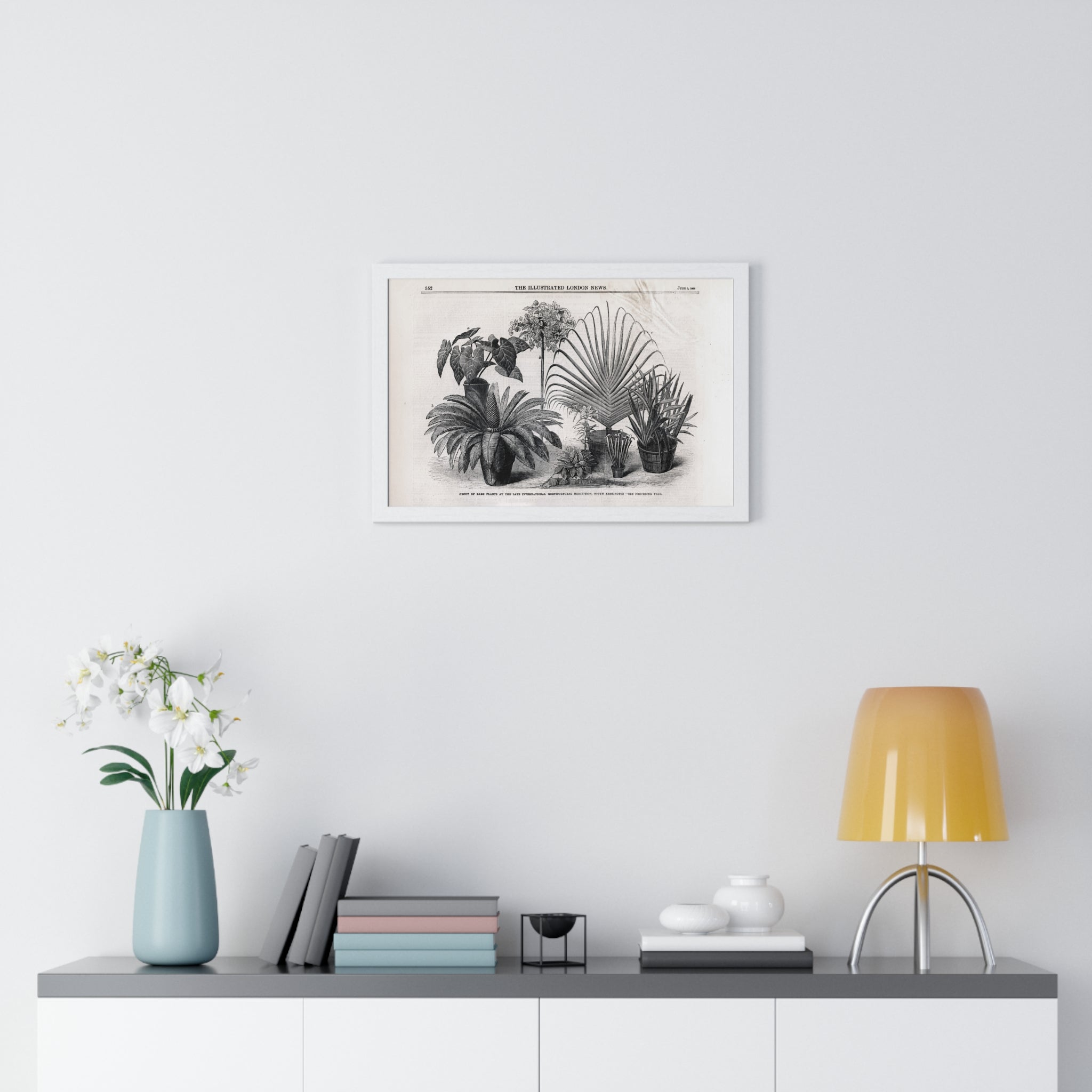 Vintage Botanical Print Framed Poster — Antique Plant Illustration