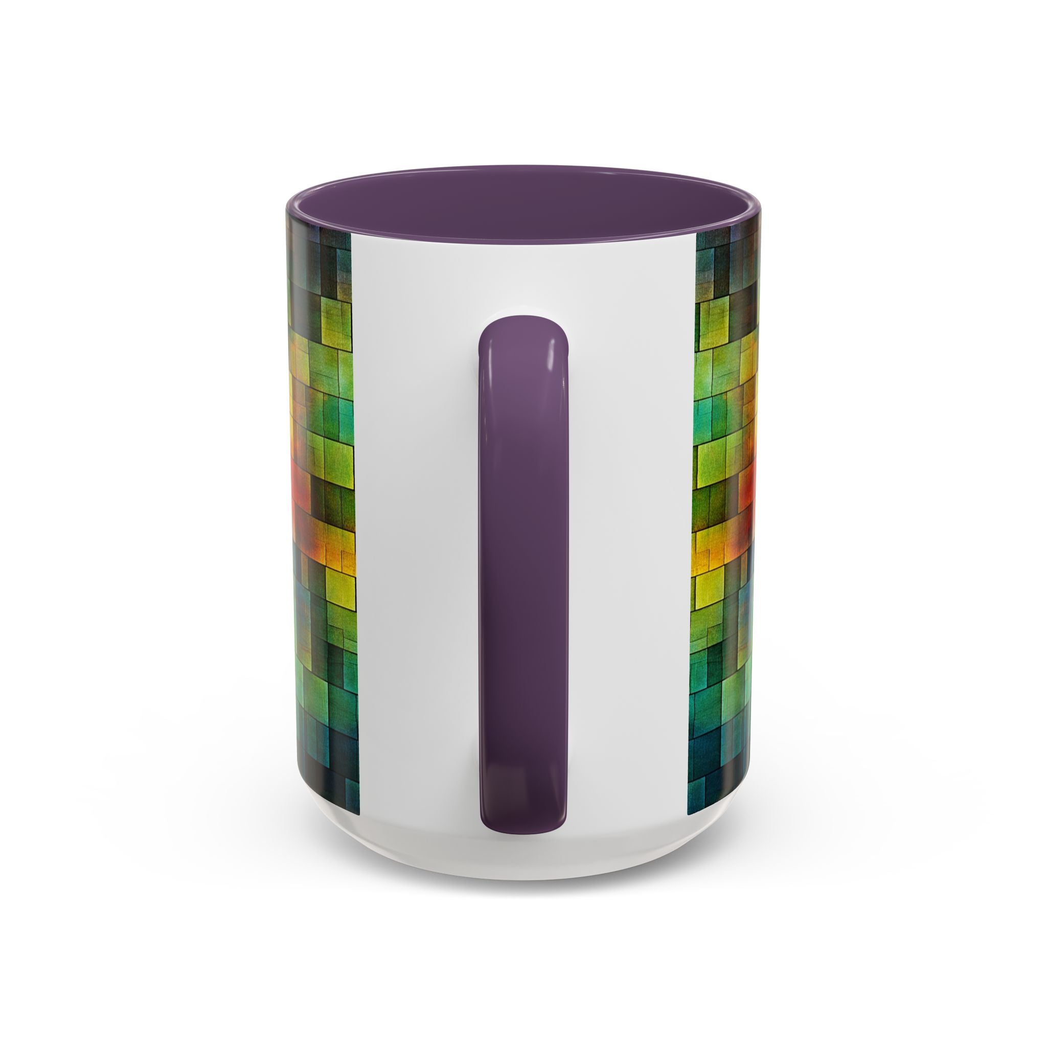 Colorful Mosaic Accent Coffee Mug - Vibrant Geometric Pattern (11/15 oz)