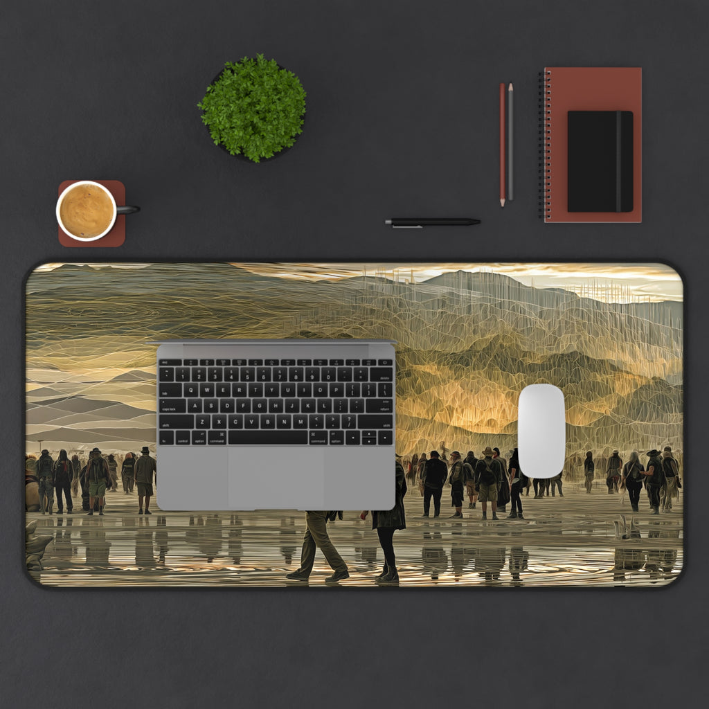 Desk Mat — Golden Horizon Crowd Landscape Gaming/Office Mousepad