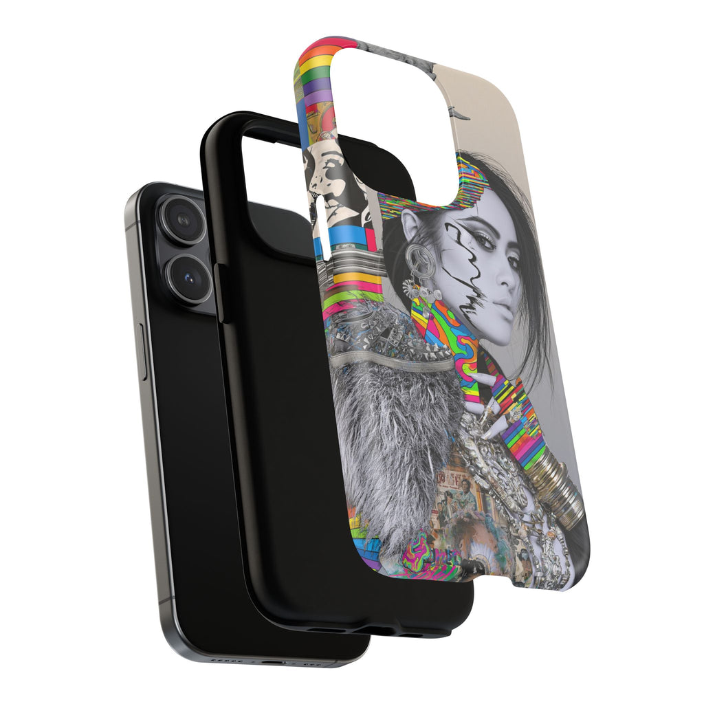 Phone Case - Colorful Glitch Portrait Tough Magnetic Case